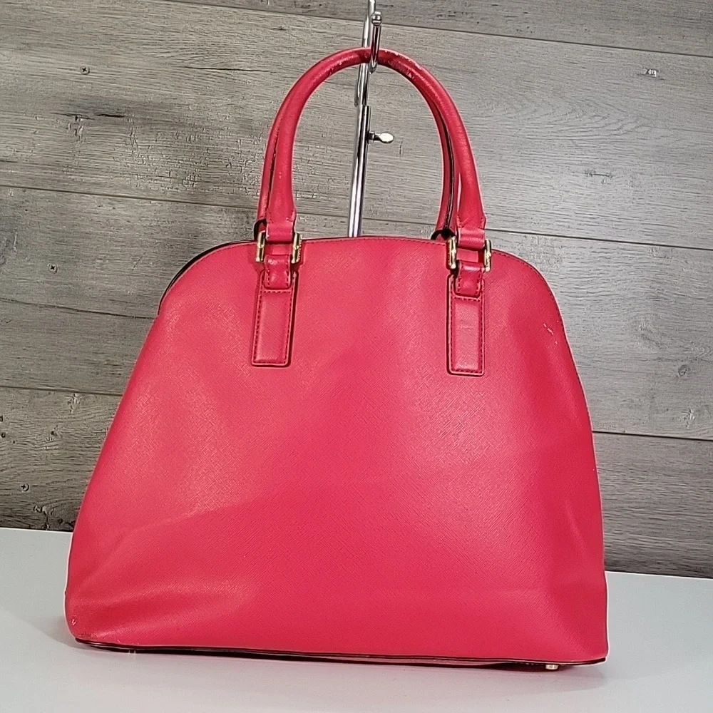 Tory Burch Fuchsia Saffiano Leather Dome Satchel Handbag